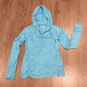 Tangerine Light Blue 1/4 Pullover Running Jacket